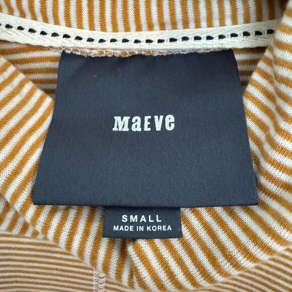 Maeve by Anthropologie Size SMALL Tai Cowl Neck Pullover Sweater Yellow Striped - Picture 8 of 10